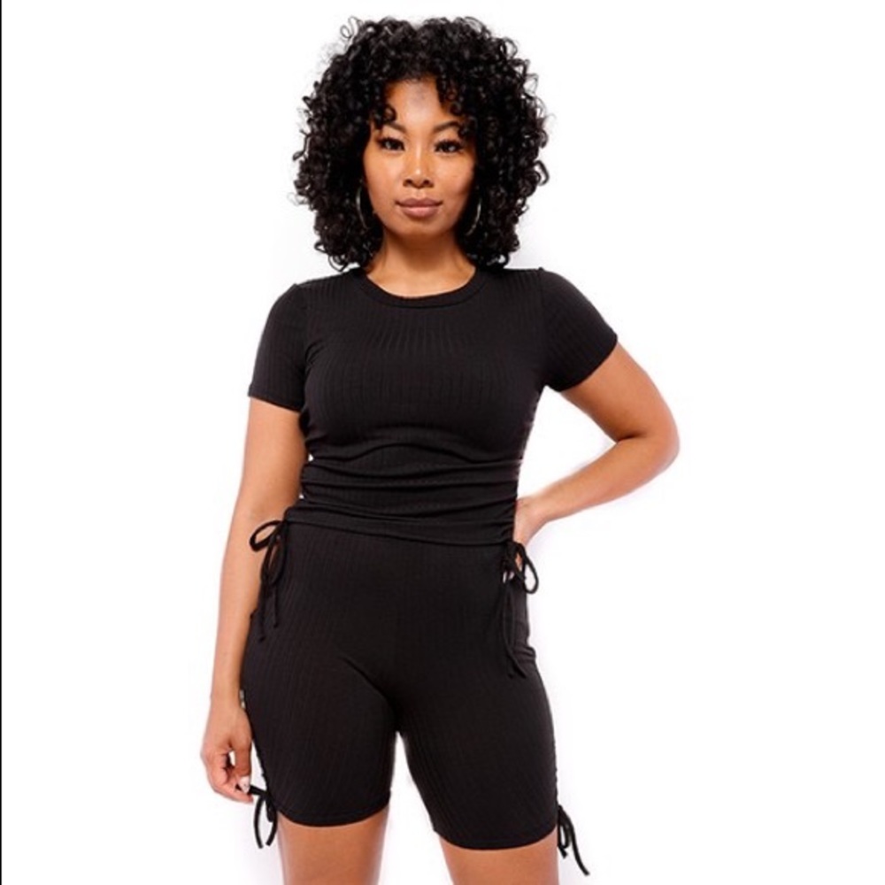 Two Piece black short set